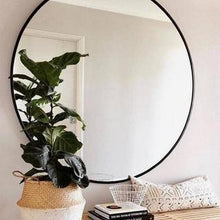 Load image into Gallery viewer, Circular Black Framed Mirror