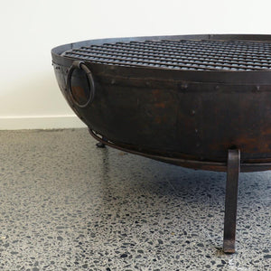 Fire Pit With Stand, Grill, Lid & Firewood- 80cm dia (Hire Price & Pickup Only)