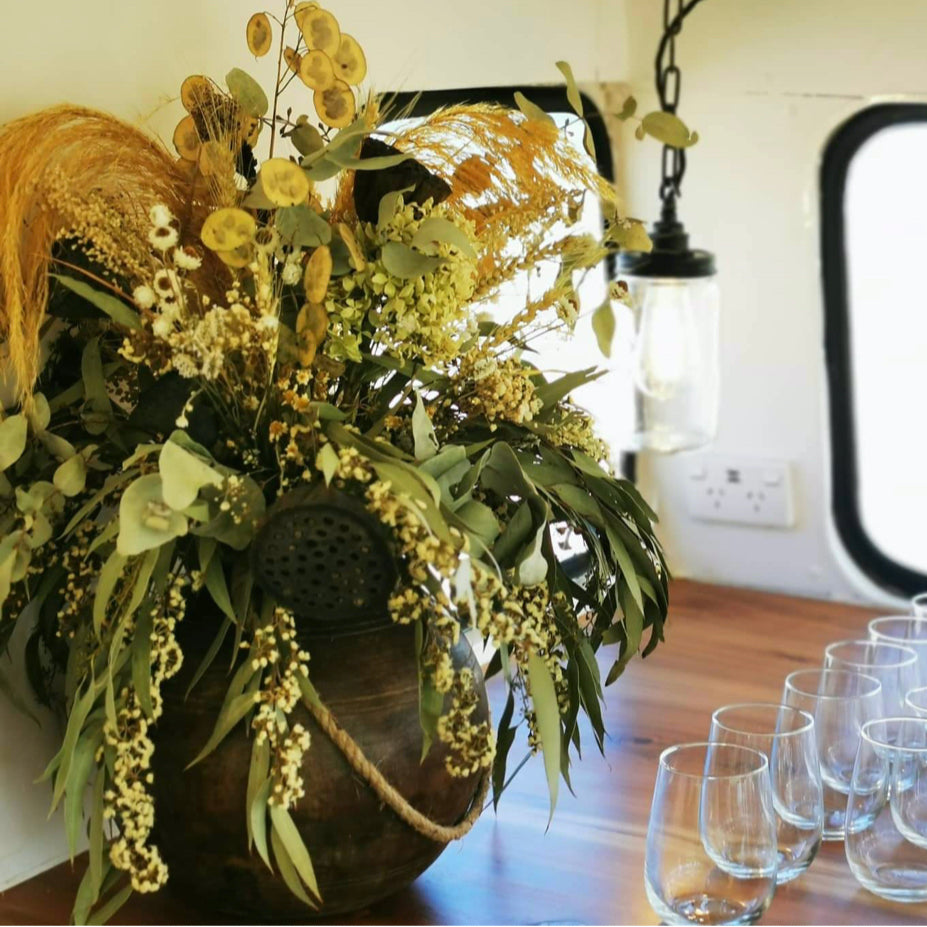 Dried Floral Arrangement In Vase (Hire Price & Pickup Only)