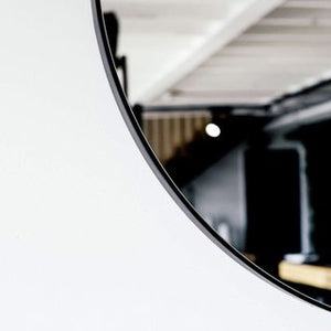 Circular Black Framed Mirror