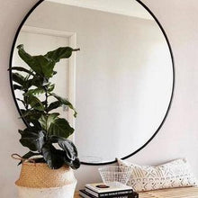 Load image into Gallery viewer, Circular Black Framed Mirror
